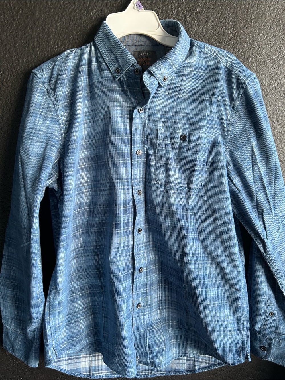 Legacy Men's Light Blue Plaid Button-Down Shirt
